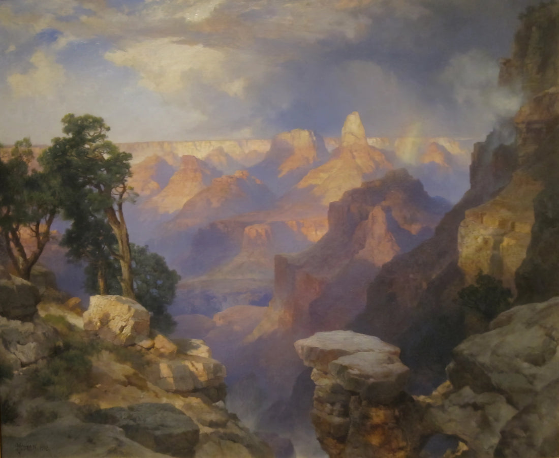 The Enduring Majesty: Exploring the Grand Canyon Painting by Thomas Moran - Grand Canyon with Rainbow by Thomas Moran