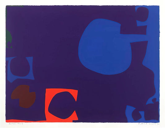 The Enduring Radiance: Exploring Patrick Heron Prints and Their Place in Modern Art - Blue and Deep Violet with Orange, Brown and Green - 1970 by Patrick Heron