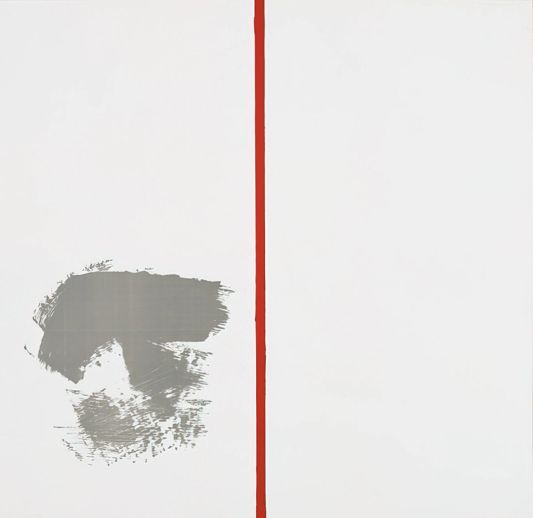 The Essential Guide to a Blinky Palermo Framed Art Print: Curating Minimalist Abstraction - OHNE TITEL MIT ROTEM STRICH 1970 by Blinky Palermo