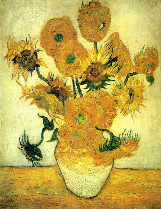 The Pink Peach Tree by Vincent van Gogh: A Blossoming Vision of Hope and Renewal - Still Life - Vase with Fourteen Sunflowers by Vincent van Gogh