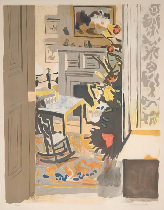 The Poetic Realism of Fairfield Porter Artwork: A Curated Exploration - THE CHRISTMAS TREE 1971 by Fairfield Porter
