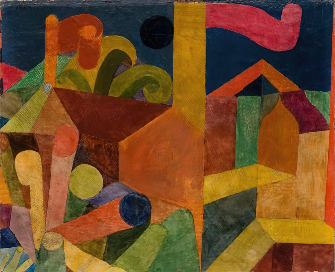 The Prints of Paul Klee: A Journey Through the Artist's Graphic Universe - LANDSCAPE WITH FLAGS 1914 by Paul Klee