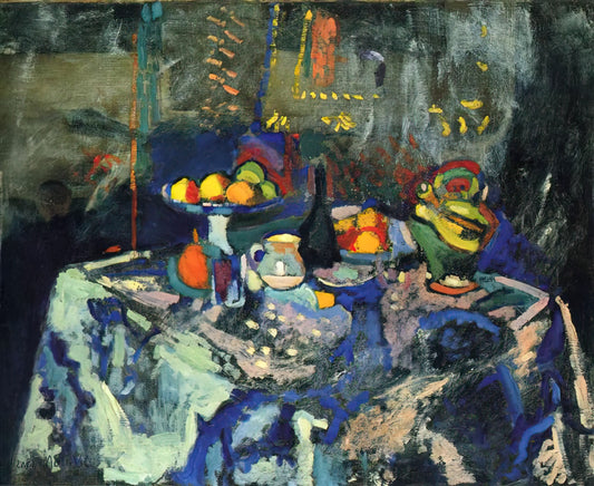 The Red Studio by Henri Matisse: A Revolutionary Masterpiece of Modern Art - STILL LIFE WITH VASE BOTTLE AND FRUIT by Henri Matisse