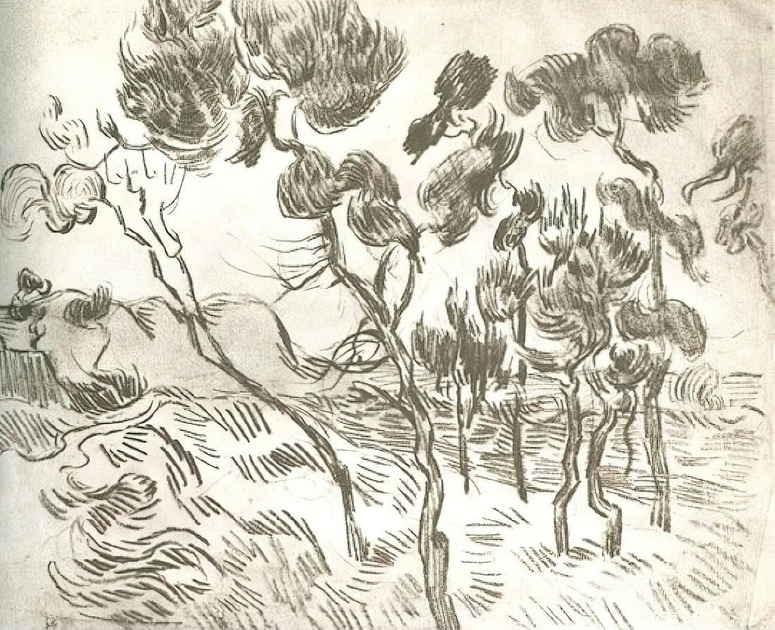 Theo van Gogh Paintings: The Overlooked Artistry of Vincent's Brother and Dealer - A Group of Pine Trees near a House by Vincent van Gogh