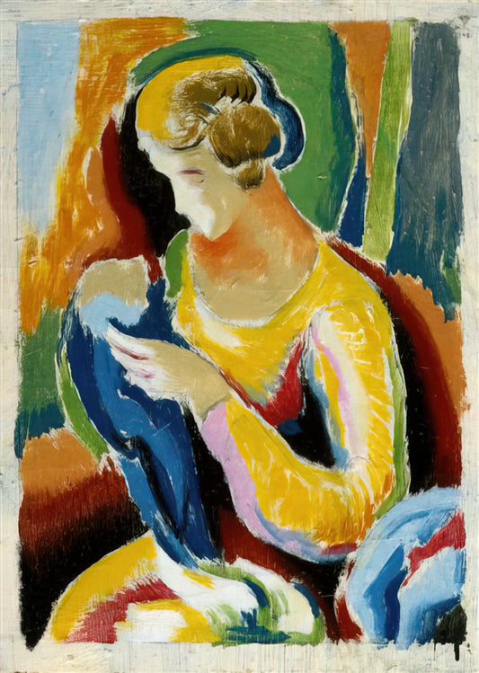 Thomas Hart Benton Brushed Aluminum Print: A Modern Tribute to American Regionalism - WOMAN 1920 by Thomas Hart Benton