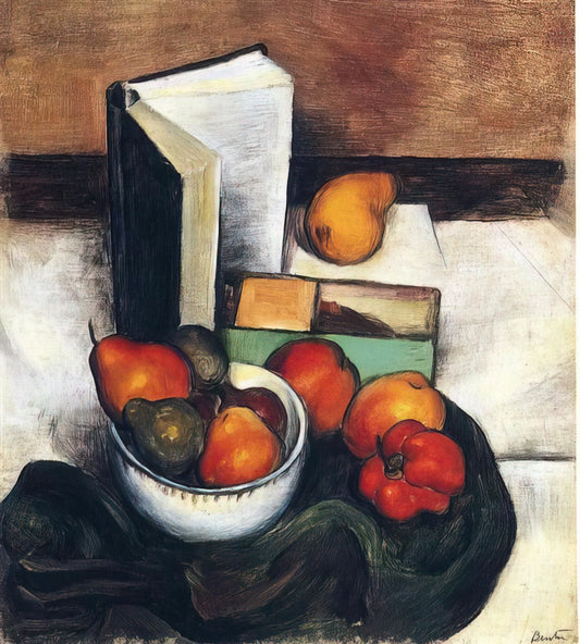 Thomas Hart Benton Canvas: The American Regionalist Master's Enduring Legacy - STILL LIFE WITH FRUIT AND VEGETABLES by Thomas Hart Benton