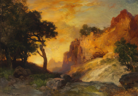Thomas Moran Lithographs: The Master of American Landscape in Print - A Side Canyon by Thomas Moran