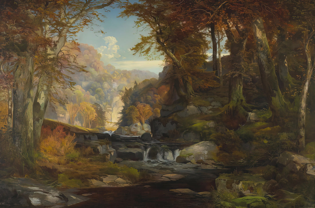 Thomas Moran Venice Paintings: The American Luminist's Venetian Vision - A Scene on the Tohickon Creek Autumn by Thomas Moran