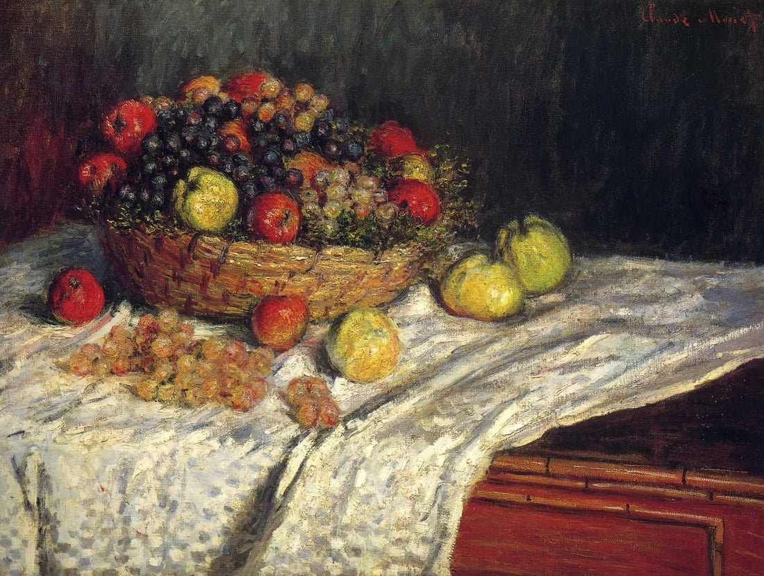 Unveiling the Masterpieces: The Most Famous Claude Monet Painting and His Enduring Legacy - Fruit Basket with Apples and Grapes by claude monet