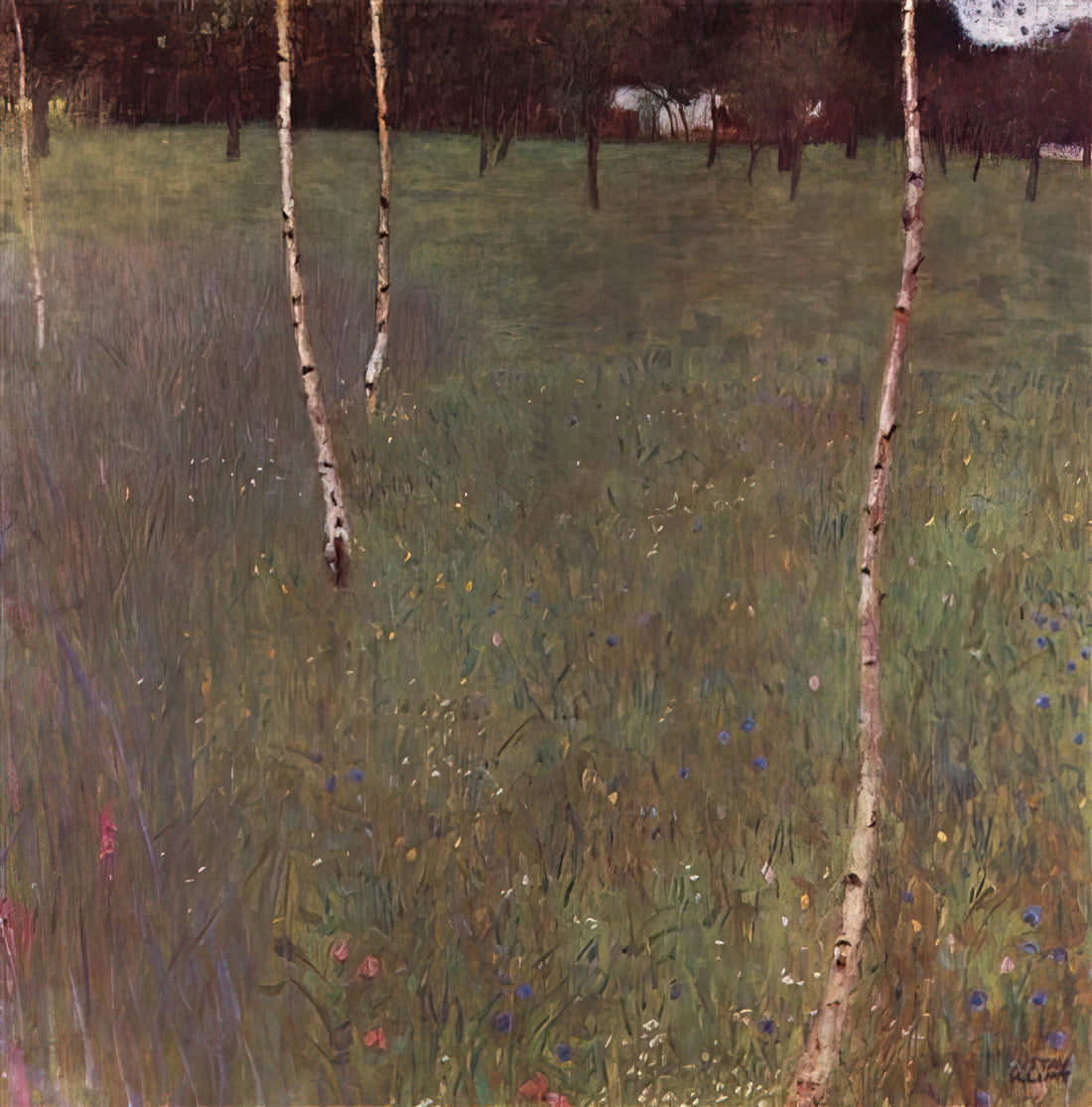Unveiling the Mysteries: Exploring the Klimt Unfinished Painting Phenomenon - FARMHOUSES WITH BIRCH TREES by Gustav Klimt