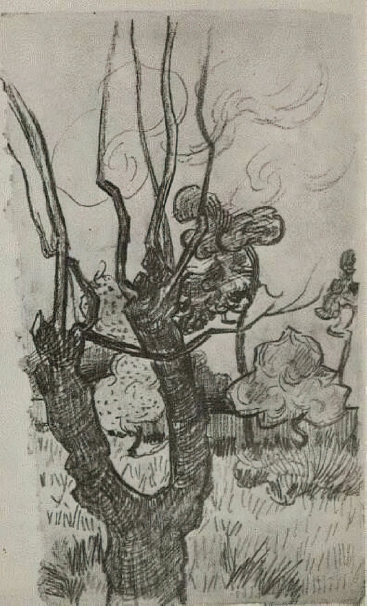 Utagawa Hiroshige & Vincent van Gogh: The Japanese Woodblock Print That Transformed Western Art - A Bare Treetop in the Garden of the Asylum by Vincent van Gogh