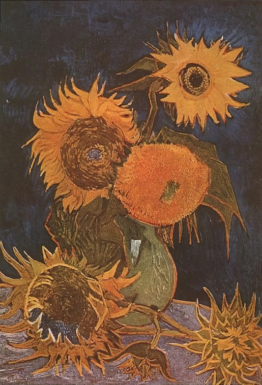 Van Gogh Abstract Paintings: The Hidden Modernist in a Post-Impressionist - Still Life Vase with Five Sunflowers by Vincent van Gogh
