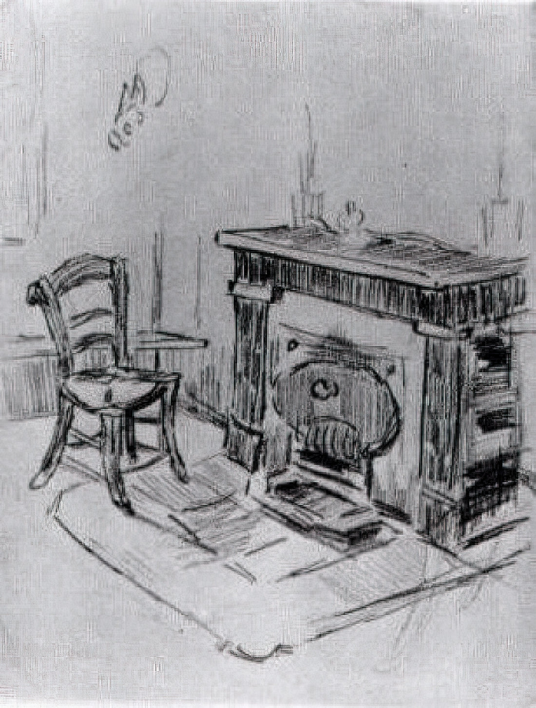 Van Gogh Action Figure: A Curious Intersection of Art, Pop Culture, and Collecting - Mantelpiece with Chair by Vincent van Gogh