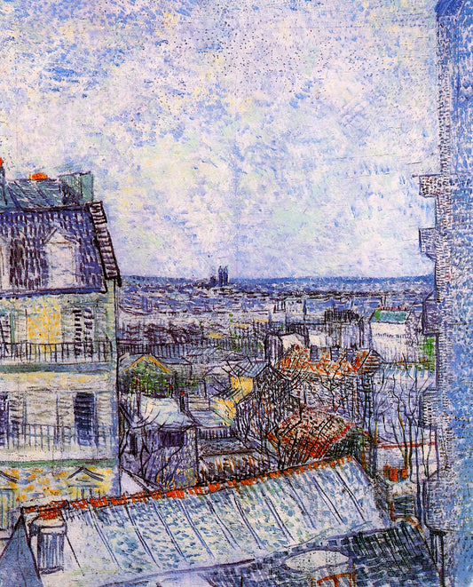 Van Gogh Canvas: The Artist's Textural Legacy in Modern Art Prints - View from Vincent's room in the Rue Lepic by Vincent van Gogh