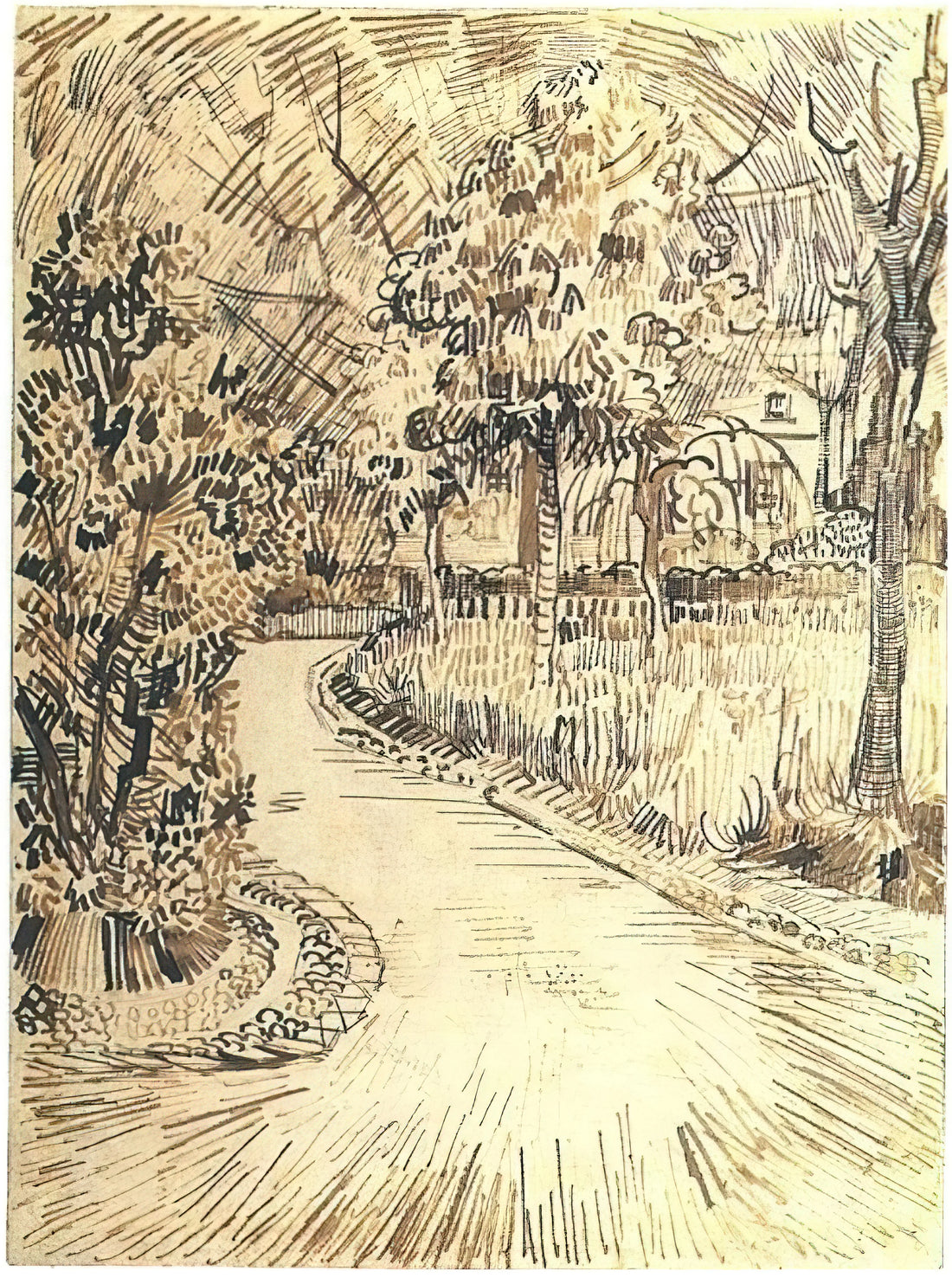 Van Gogh Gallery: A Curated Journey Through the Master's Vision and Legacy - Public Garden with a Corner of the Yellow House by Vincent van Gogh