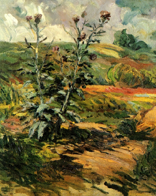 Van Gogh Night Paintings: A Journey Through Starlight, Color, and Emotional Depth - Two Thistles by Vincent van Gogh
