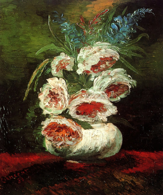 Van Gogh Prints on Canvas: The Ultimate Guide to Museum-Quality Reproductions - Vase with Peonies by Vincent van Gogh