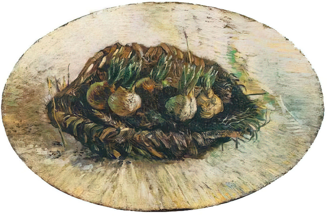Van Gogh Shoes: A Profound Study in Empathy, Art, and the Artist's Gaze - Basket of Sprouting Bulbs by Vincent van Gogh