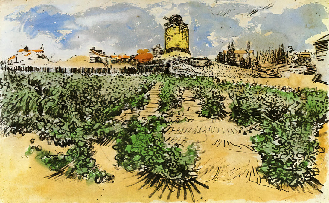 Van Gogh Skeleton with Cigarette Poster: The Artist's Memento Mori and Its Enduring Appeal - The Mill of Alphonse Daudet at Fontevieille by Vincent van Gogh