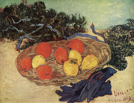 Van Gogh The Night: Exploring the Artist's Nocturnal Masterpieces and Their Enduring Legacy - Still Life with Oranges and Lemons with Blue Gloves by Vincent van Gogh
