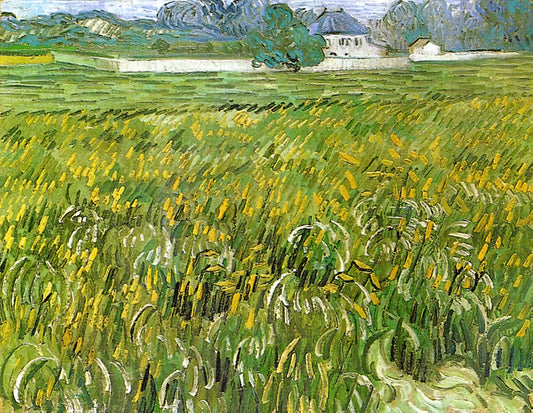 Van Gogh and Jesus: The Spiritual Vision in Vincent's Art - Wheat Field at Auvers with White House by Vincent van Gogh