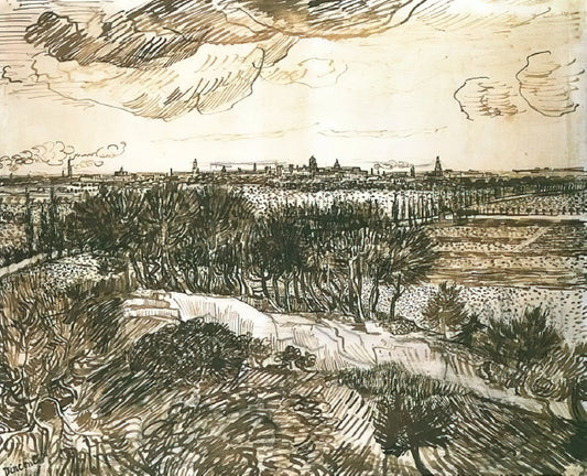 Van Gogh and the Geisha: A Curator's Exploration of Japonisme and Artistic Influence - View of Arles from a Hill by Vincent van Gogh