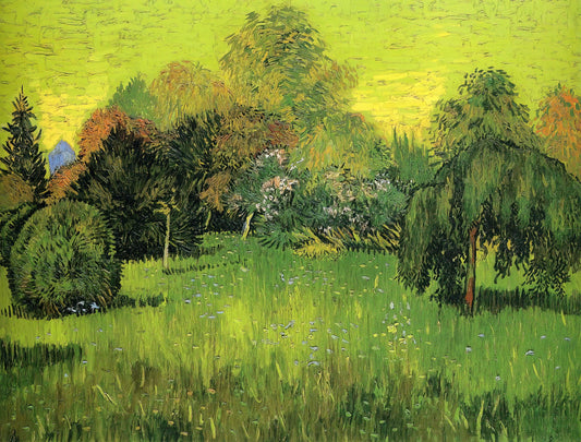 Van Gogh's Paris Café: A Masterpiece of Light, Color, and Urban Life - Public Park with Weeping Willow The Poet s Garden I by Vincent van Gogh