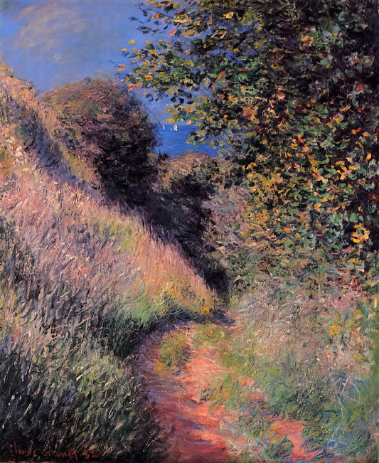 View of Vétheuil: Claude Monet's Impressionist Masterpiece of Light and Landscape - Path at Pourville by claude monet