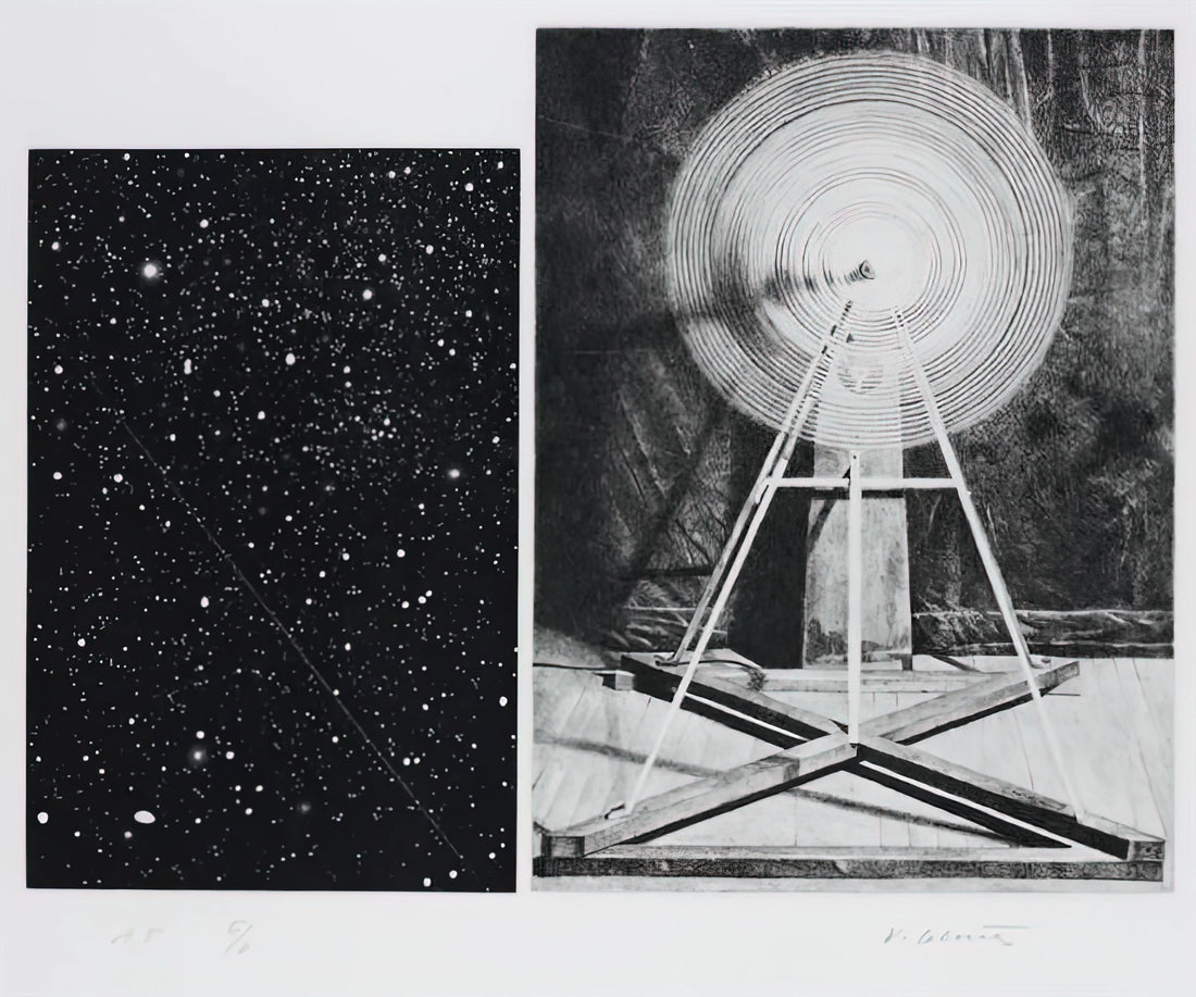 Vija Celmins Meets Breuer: A Study in Photorealistic Precision and Architectural Minimalism - CONCENTRIC BEARINGS A 1984 by Vija Celmins