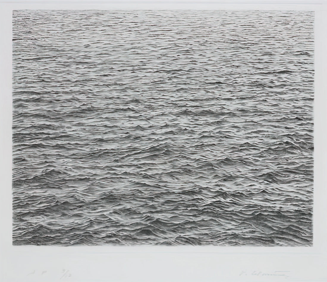 Vija Celmins: The Meditative Precision of Nature's Infinite Patterns - DRYPOINT OCEAN SURFACE 1983 by Vija Celmins