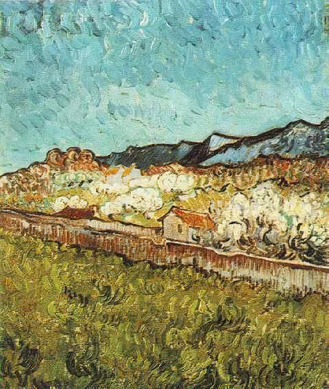 Vincent van Gogh Canvas Prints: A Curator's Guide to Museum-Quality Art in Your Home - At the Foot of the Mountains by Vincent van Gogh