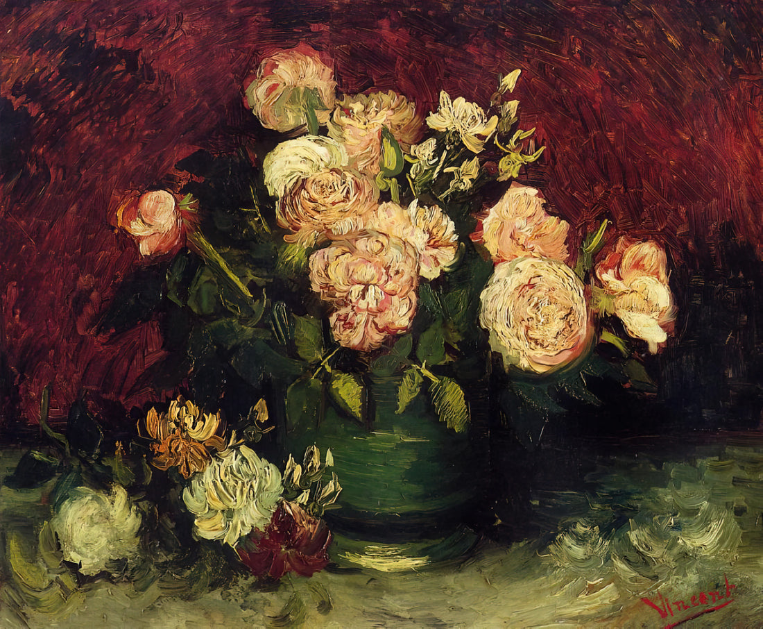 Vincent van Gogh Reproduction: A Curator's Guide to Authentic Art Prints - Bowl with Peonies and Roses by Vincent van Gogh