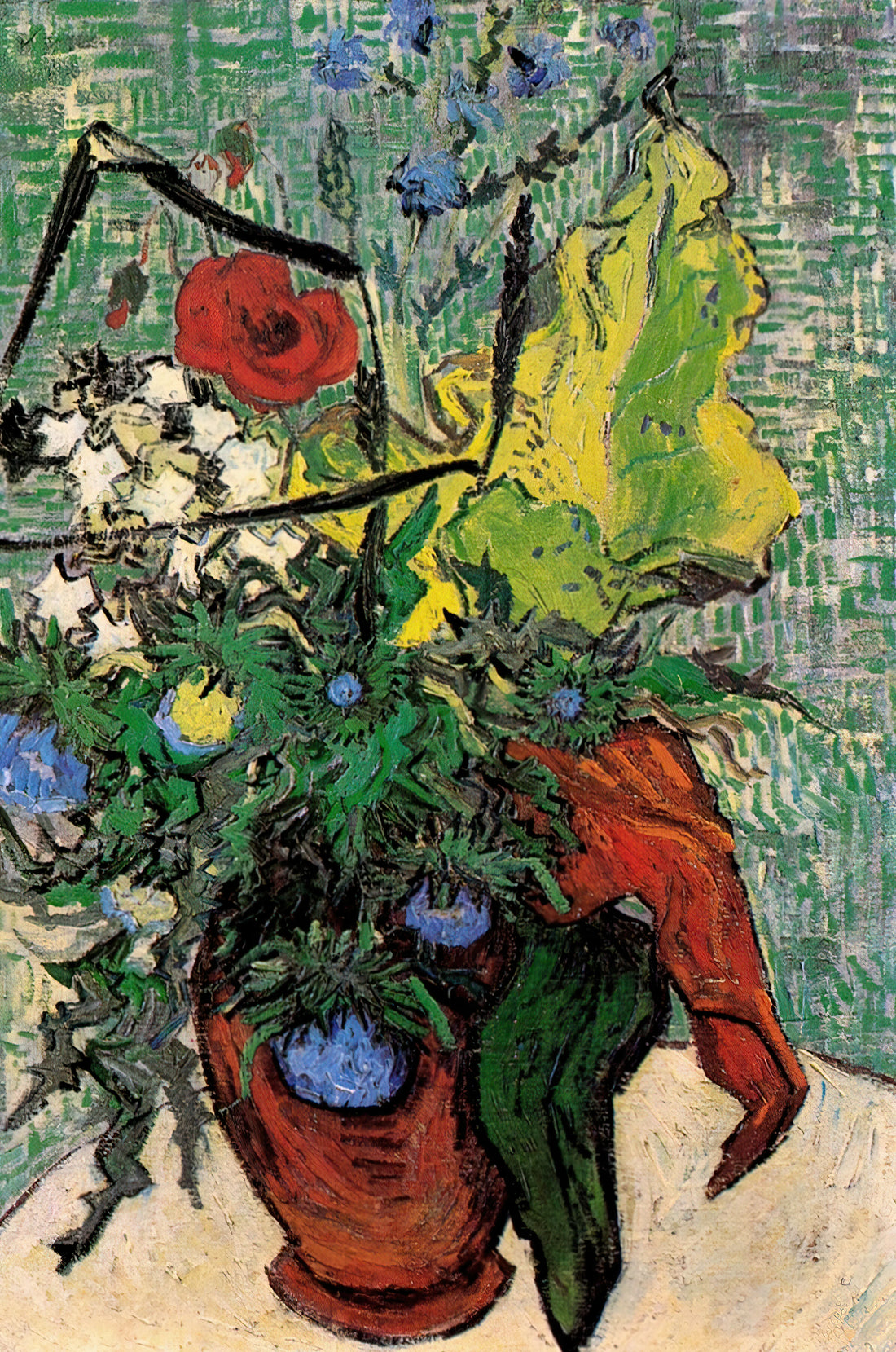 Vincent van Gogh and Japanese Prints: The Transformative Influence of Ukiyo-e on a Post-Impressionist Master - Wild Flowers and Thistles in a Vase by Vincent van Gogh