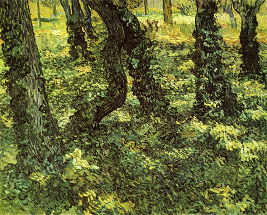 Vincent van Gogh: The Man Behind the Masterpieces - Trunks of Trees with Ivy by Vincent van Gogh