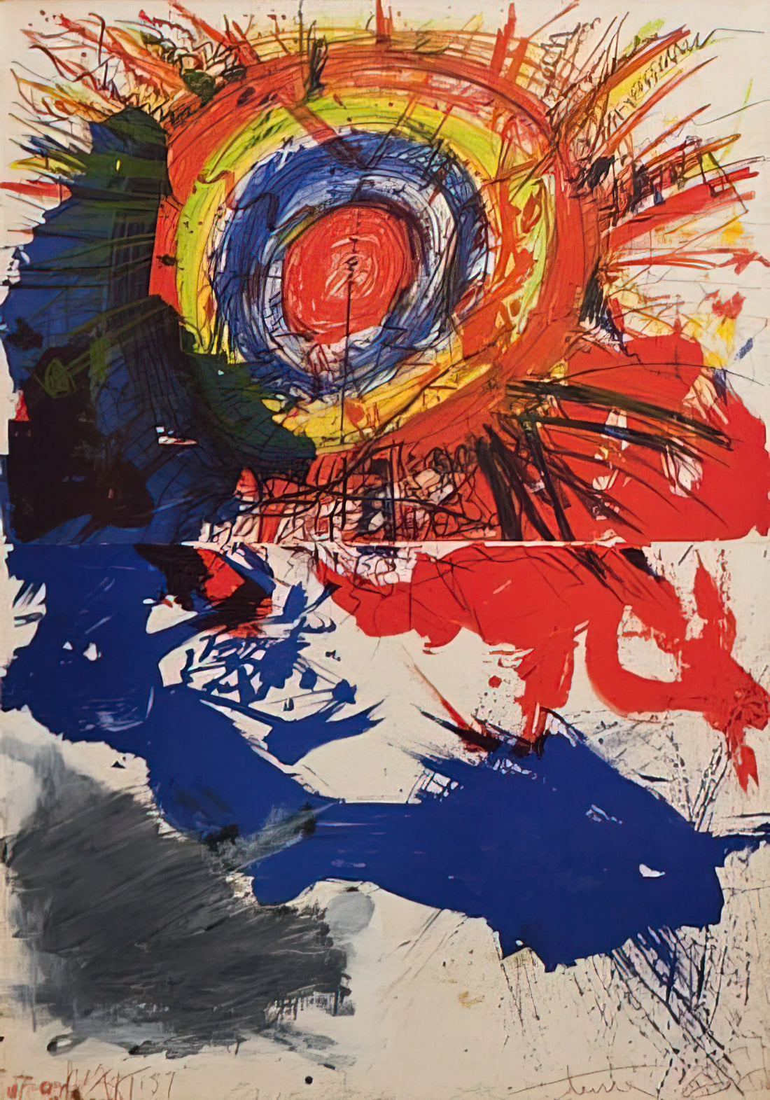 Walasse Ting Reproduction: Capturing the Vibrant Spirit of a Modern Master - Composition - 1957 by Walasse Ting