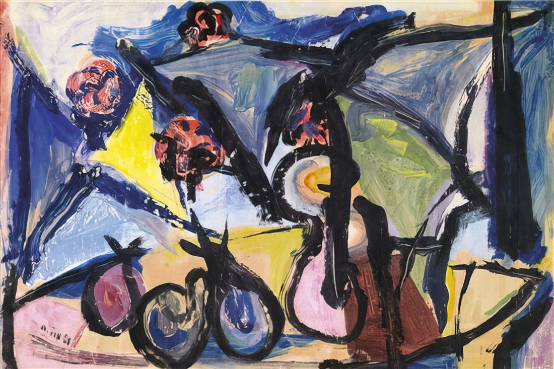 Walasse Ting's 'One Cent Life': A Kaleidoscopic Journey Through Mid-Century Avant-Garde - Abstract Still Life - 1950 by Walasse Ting