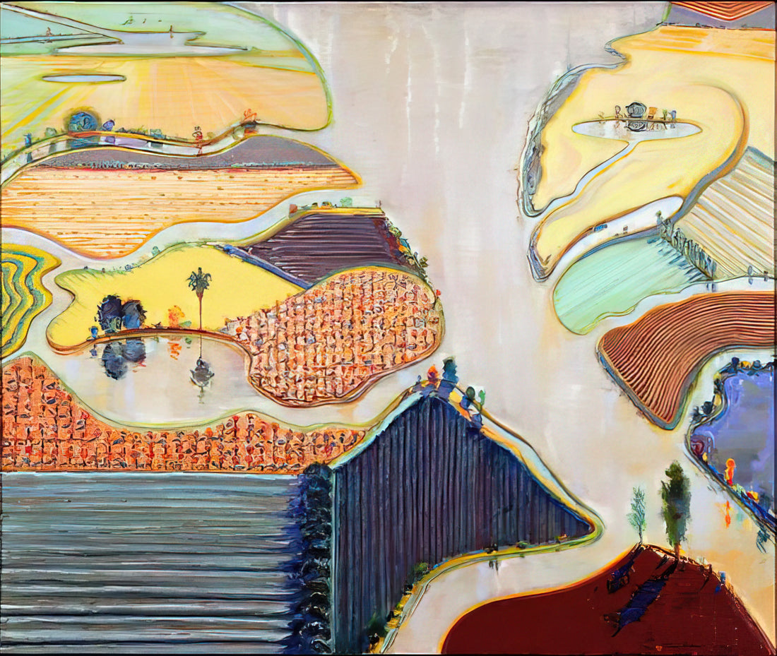 Wayne Thiebaud Artwork: A Celebration of Everyday Objects and American Life - Delta Farms - 1996 by Wayne Thiebaud
