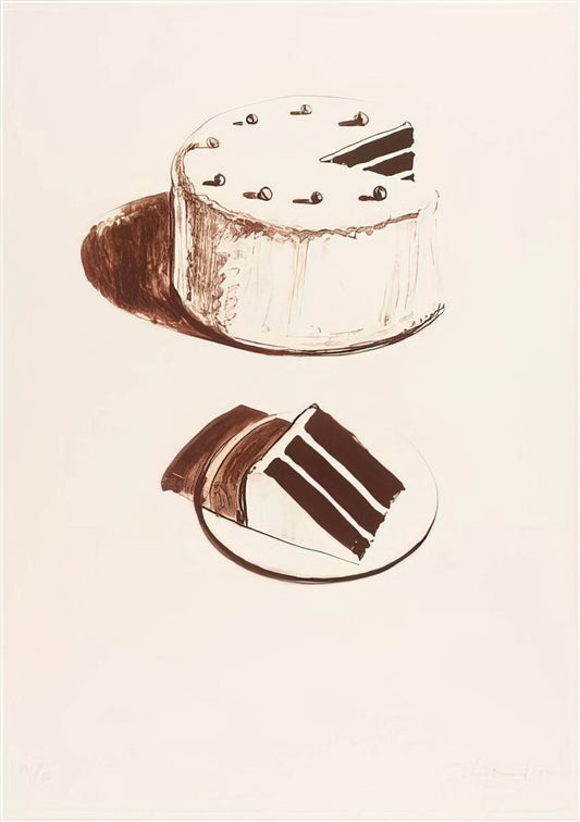 Wayne Thiebaud Gallery: Exploring the Master of American Pop Art and Everyday Delights - Chocolate Cake - 1971 by Wayne Thiebaud