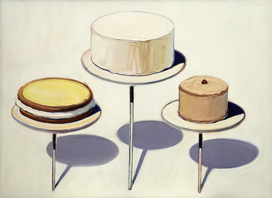 Wayne Thiebaud Landscape Prints: A Masterful Exploration of Color and Form - Display Cakes - 1963 by Wayne Thiebaud