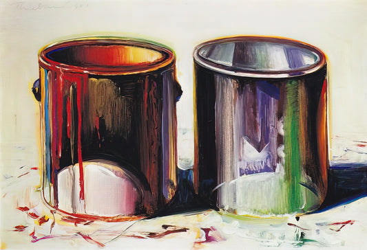 Wayne Thiebaud Landscapes: The Sweet Geometry of California's Urban and Rural Vistas - Two Paint Cans - 1987 by Wayne Thiebaud