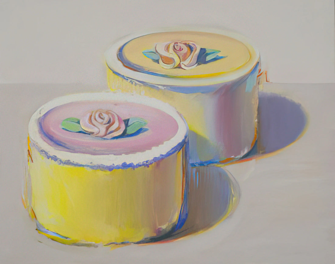 Wayne Thiebaud Paint Cans: The Artist's Iconic Exploration of American Consumerism - Rosebud Cakes - 1995 by Wayne Thiebaud