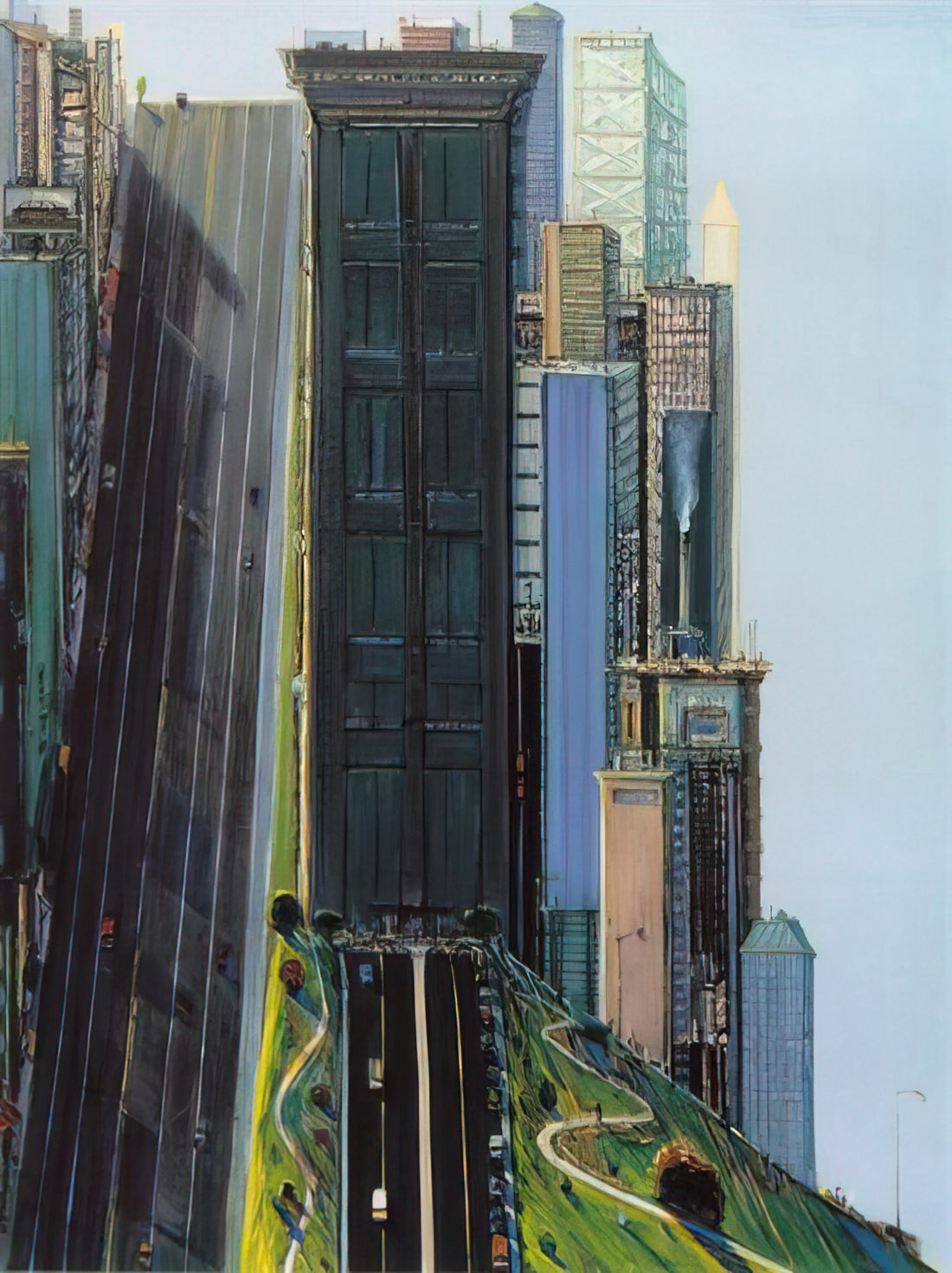 Wayne Thiebaud Signed Prints: A Collector's Guide to Authenticity, Value, and Legacy - Hill Street Day City - 1981 by Wayne Thiebaud