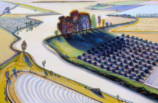 Wayne Thiebaud and Betty Jean Thiebaud: A Dual Portrait of Artistic Legacy - Flatland River - 1997 by Wayne Thiebaud