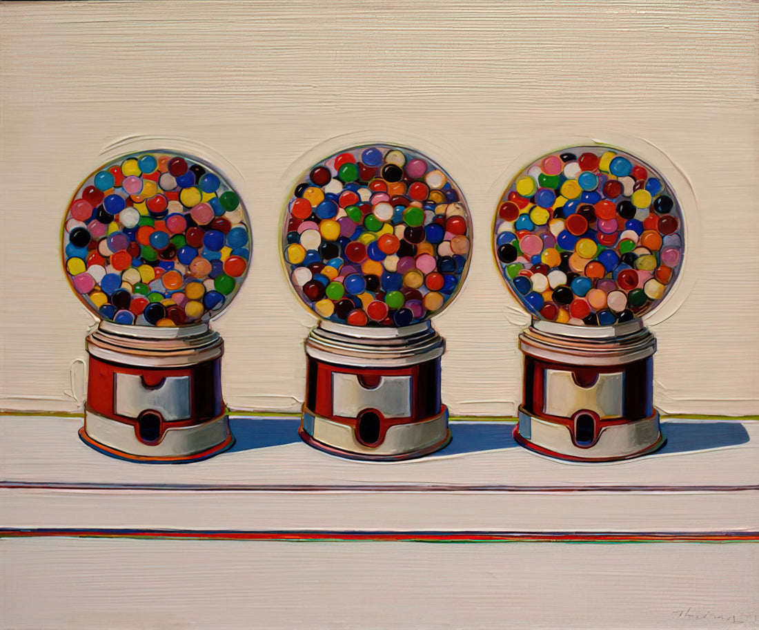 Wayne Thiebaud: The Master of American Pop Art and Everyday Delights - Three Machines - 1963 by Wayne Thiebaud