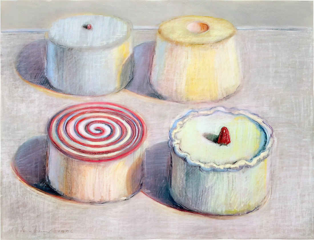 Wayne Thiebaud: The Master of Everyday Delight and American Pop Art - Four Cakes - 1996 by Wayne Thiebaud