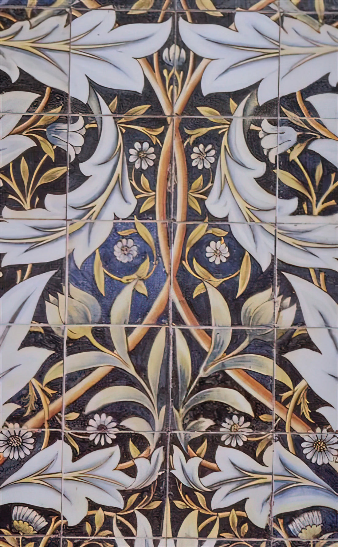 William Morris Poster Framed: A Guide to Owning a Timeless Arts & Crafts Masterpiece - PANEL OF CERAMIC TILES DESIGNED BY MORRIS AND PRODUCED BY WILLIAM DE MORGAN 1876 by William Morris