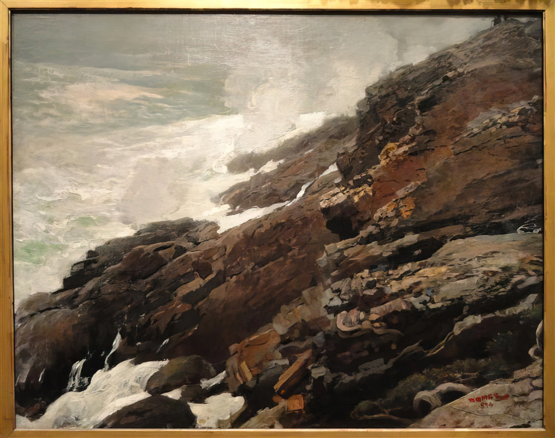 Winslow Homer Palm Tree: The Artist's Tropical Vision in American Art - HIGH CLIFF COAST OF MAINE by Winslow Homer