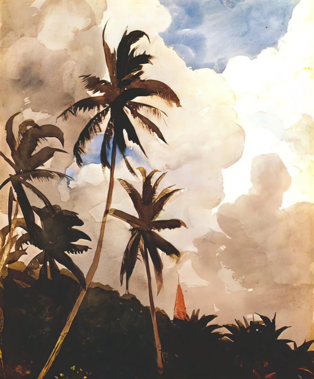 Winslow Homer Palm Tree: The Artist's Tropical Vision in American Art - PALM TREES BAHAMAS by Winslow Homer