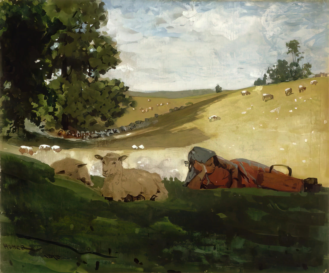 Winslow Homer & Good Will Hunting: An Unexpected Artistic Connection - WARM AFTERNOON SHEPHERDESS by Winslow Homer