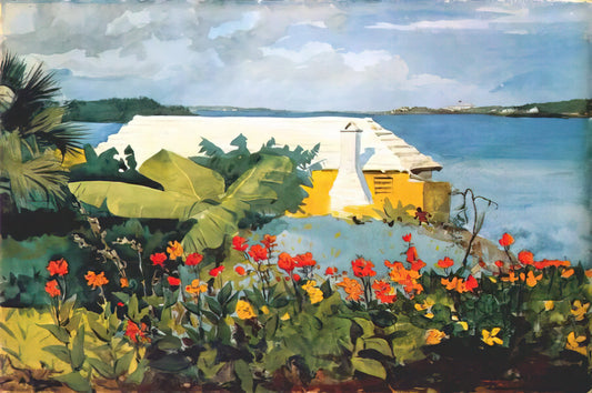 Winslow Homer's Boat Paintings: A Masterful Exploration of the Sea and Human Endeavor - FLOWER GARDEN AND BUNGALOW BERMUDA by Winslow Homer